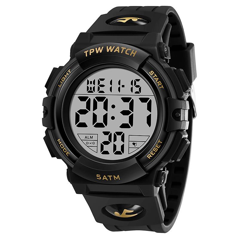 TPW Nové digitální sportovní hodinky pro muže Vodotěsné elektronické pánské náramkové hodinky Military Date Shockproof Clock Nejlepší dárky Hodiny