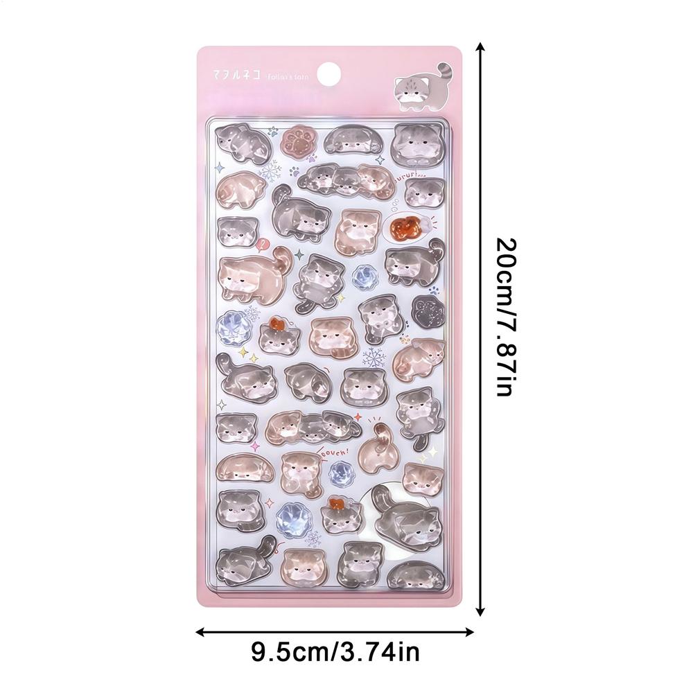 Self-adhesive 3D Stickers Fun Animal Theme Resin Decals PVC Sticking Cute Laptop Sticker For Kids Fridge Planner Home Car Bottle