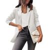 Women's Solid Color Casual Long Sleeve Cardigan Pocket Casual Jacket Suit Jacket