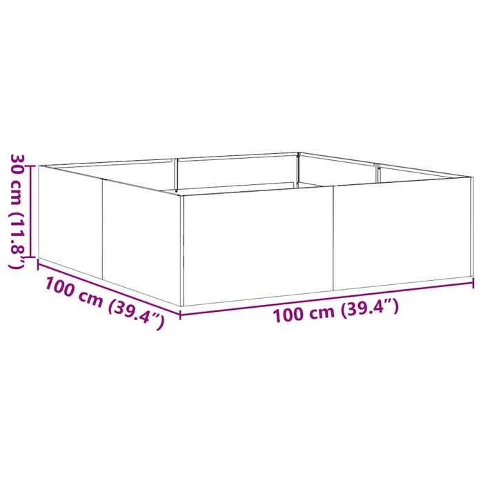 VidaXL Anthracite Planter 100x100x30 Cm Steel 860810
