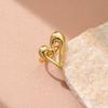 Golden Plated Abstract Cutout Heart Open Adjustable Ring for Women Modern Statement Jewelry Gift