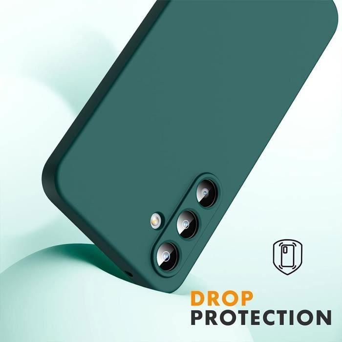 Coque de protection - BOOLING - Samsung Galaxy A15 4G-5G - Silicone liquide - Slim - Vert Nuit