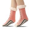Women Thermal Fluffy Sock Christmas Gift Winter Warm Plush Non slip Home Sleeping Soft Female Floor Thermal Slipper Sock Zipper