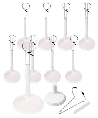 S.fields.inc Doll Stands, Set of 10, Action Figure Display Stands (White, 25cm)
