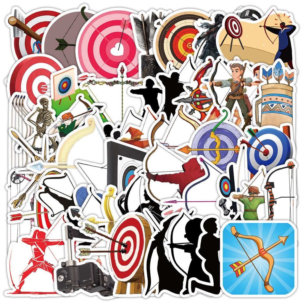 50 Pieces of Shooting Sports Graffiti Stickers, Guitar Luggage Waterproof Decorative Stickers, Children's Creative DIY Stickers