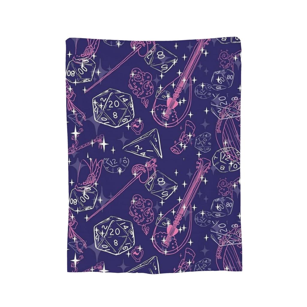 DnD Game Dice Spill Blankets Fleece Spring Autumn Multi-function Super Warm Throw Blanket for Home Travel Plush Thin Quilt
