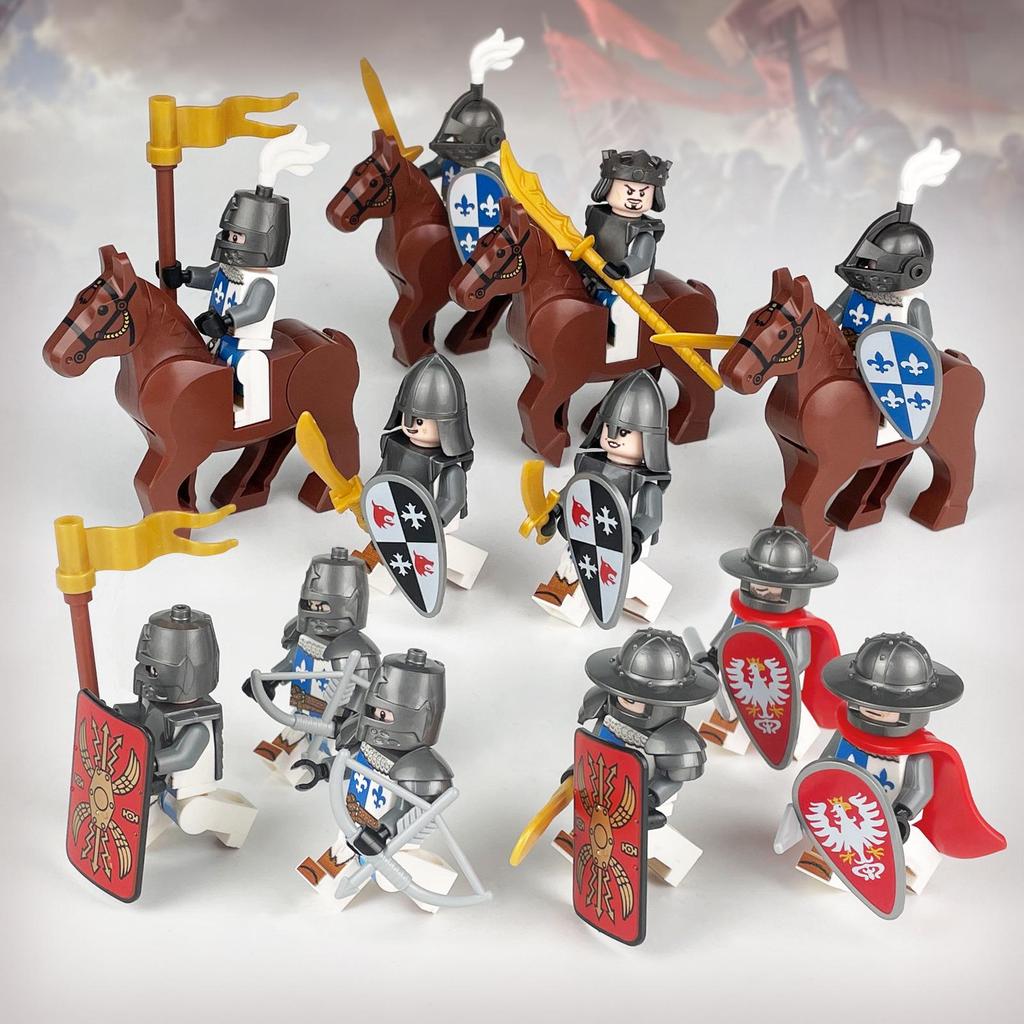 Lego-Compatible Medieval Castle Soldier Minifigure Building Blocks Set