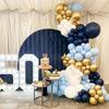 Königsblauer Ballonbogen-Bausatz, Babyblau, Goldkonfetti-Ballongirlande, Dekoration für Geburtstagsfeiern, Babypartys, Hochzeitsjubiläen