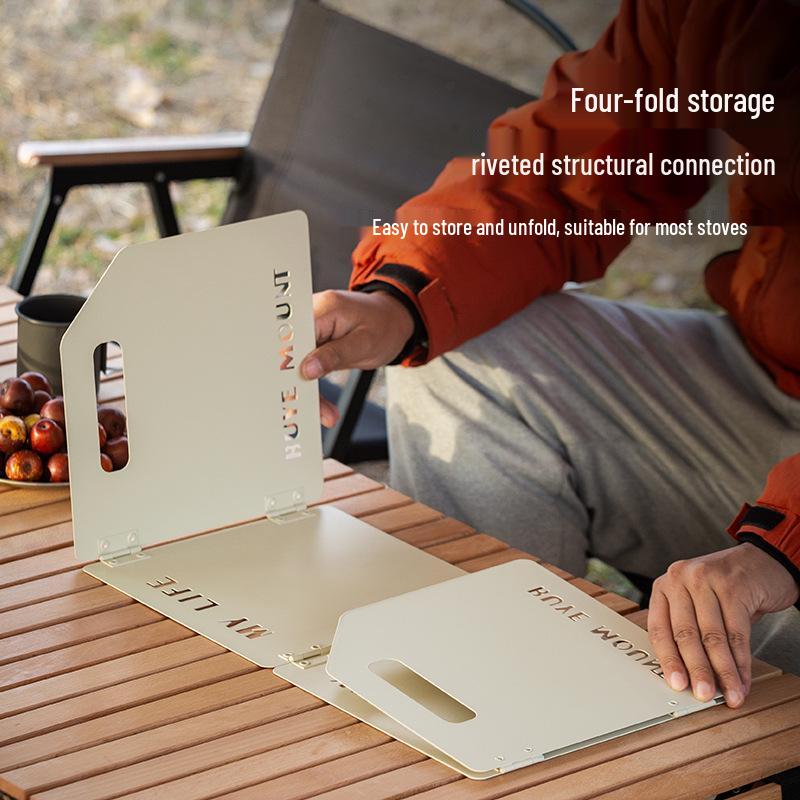 Folding Windshield for Outdoor Gas Stove - Windbreak Panel