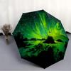 1pc Aurora Landscape Automatic Folding Umbrella, Sturdy And Durable Automatic Folding Umbrella with 8 Ribs, Convenient for Outdoor Use059