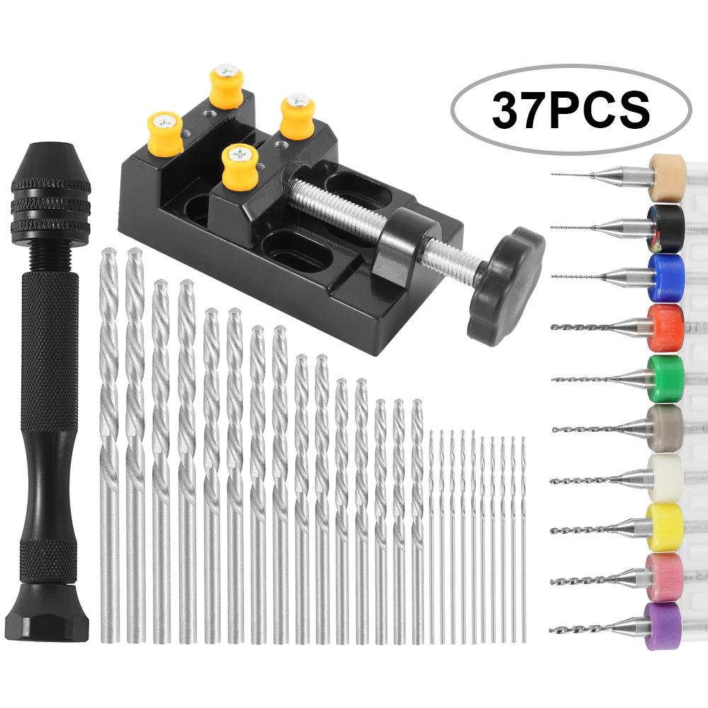 57/21pcs Pin Vise Hand Drill Bits Micro Mini Twist Drill Bit Set 0.5-3mm with 1 pc Pin Vise Rotary Tools for Wood Jewelry Plasti