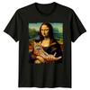 Mona Lisa Katze Parodie T-Shirt Lustige Katzenkunst Tee Unisex T-Shirt