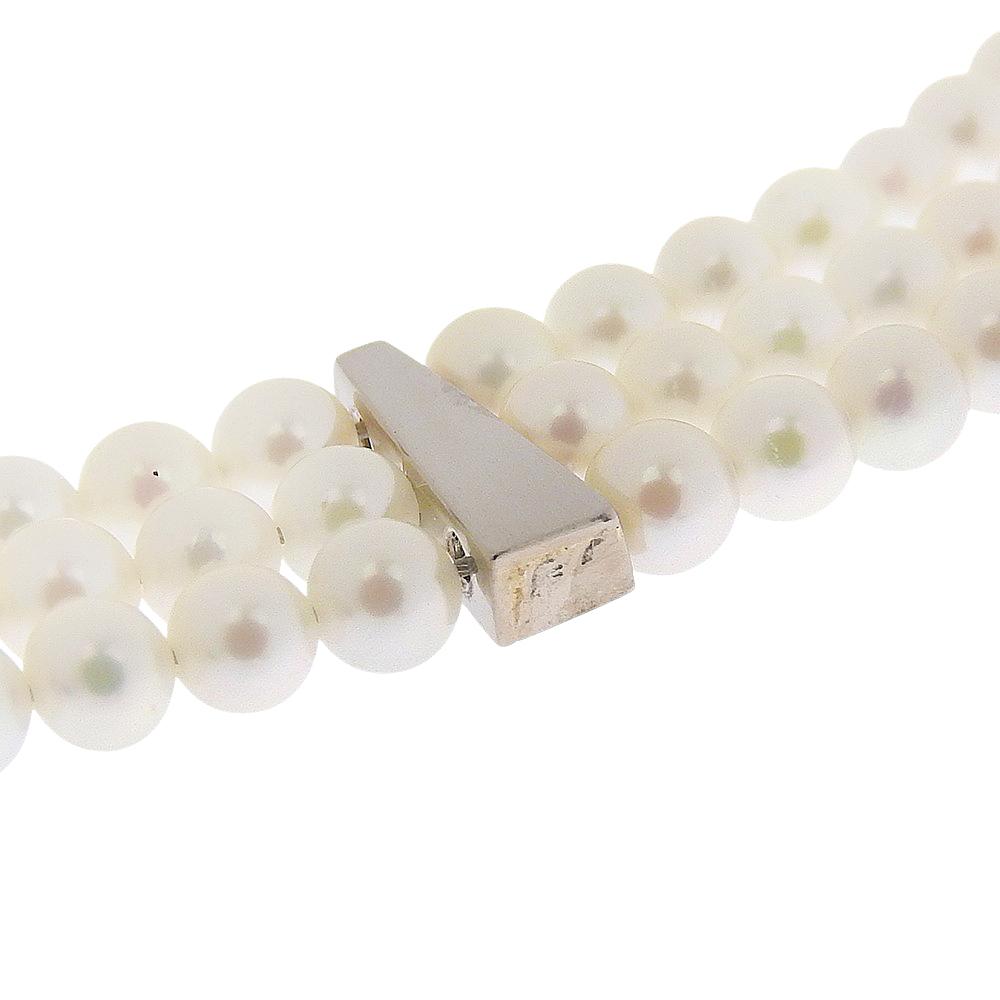 Baby pearl Necklace 3 stations 14 white gold/Pearl 20.1g Women Used