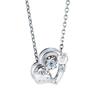 Hello Kitty Dancing Stone Necklace 40cm Sanrio Characters Silver 925 Surgical Stainless Steel Cubic Zirconia Heart Apple Swinging Anniversary Birthday