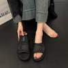 One-word beach sandals women's 2025 spring new thick-soled fashion casual with skirts and soft-soled cool slippers