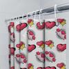 Pop Art Shower Curtain With Red Heart Print Bathroom Decor Customizable Size Waterproof Fabric For Home Decor