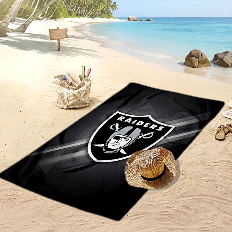 Asciugamano da Spiaggia Stampa Las Vegas Raiders Morbido Portatile Asciugatura Rapida?Asciugamano Asciutto Per Piscina Vacanza Estiva Sport all'Aperto
