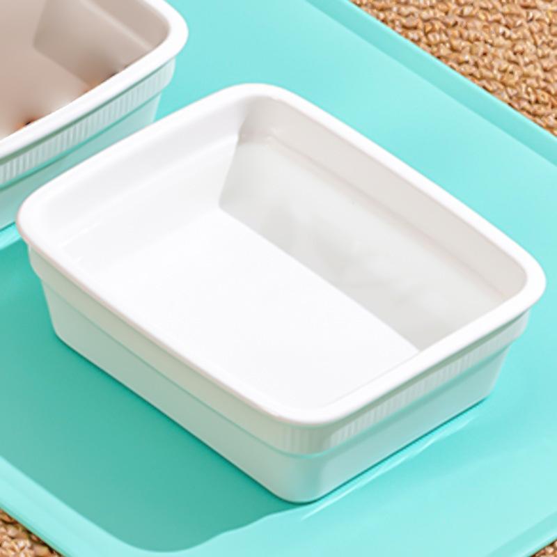 Haushalts-Keramik-Dampfgarer Kreativer Dampfgarer Dampfgarer Geeignet für rechteckige Backschüssel Backen Reisschüssel zum Backen Dampfgar-Gericht Backplatte