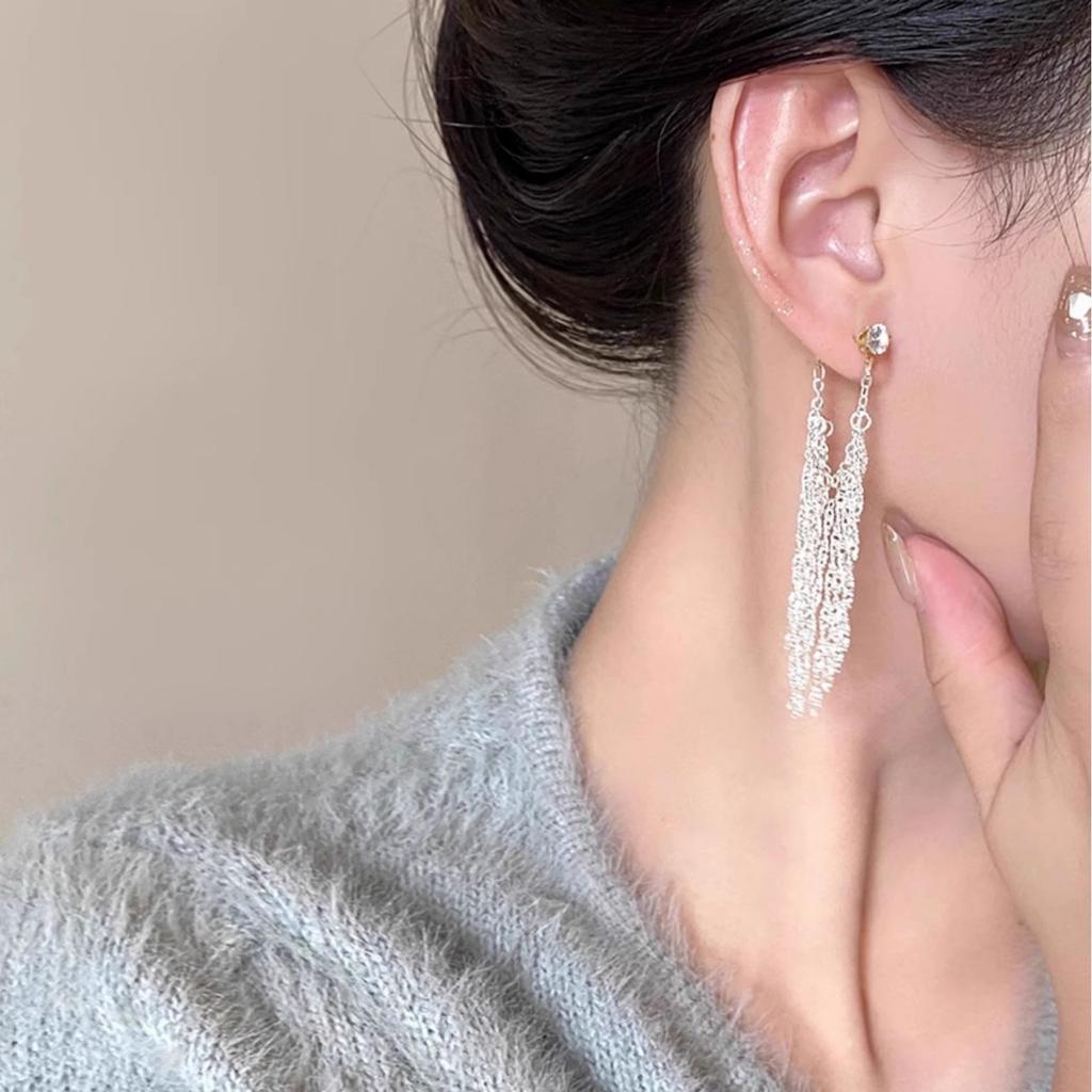 Long Style Fashionable French Tassel Earrings for Women, Light Luxury and High-end Earrings for Women, Cool and Stylish Ear Accessories for Women