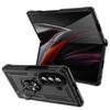 Black Fashion Metal Ring Stand Hard Case for Samsung Galaxy Z Fold7 5G Fold6 Fold 7 Fold5 Fold 5 6 Dual Layer Cases