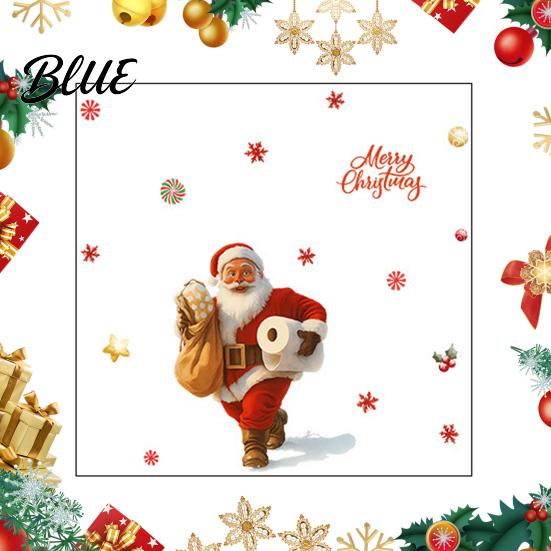 Peel And Stick Christmas Wall Decals Funny Santa Toilet Seat Decal Waterproof PVC Bathroom Lid Decoration Stickers Decorative Supplies for