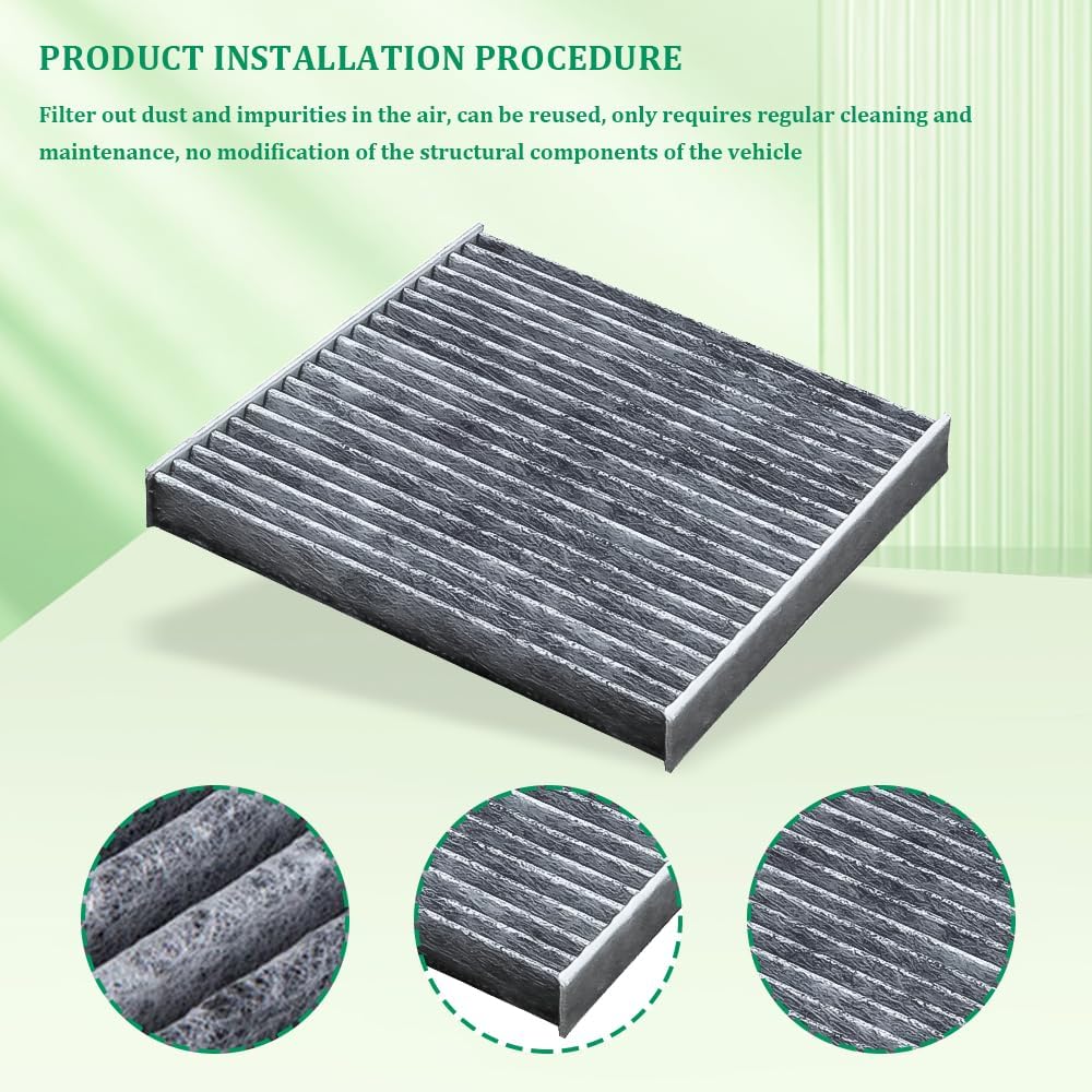 Cabin Air Filter With Activated Carbon, CP285 CF10285 Engine Air Filter, Automotive Interior Accessories AC & Heater Cabin Filter Replacement For