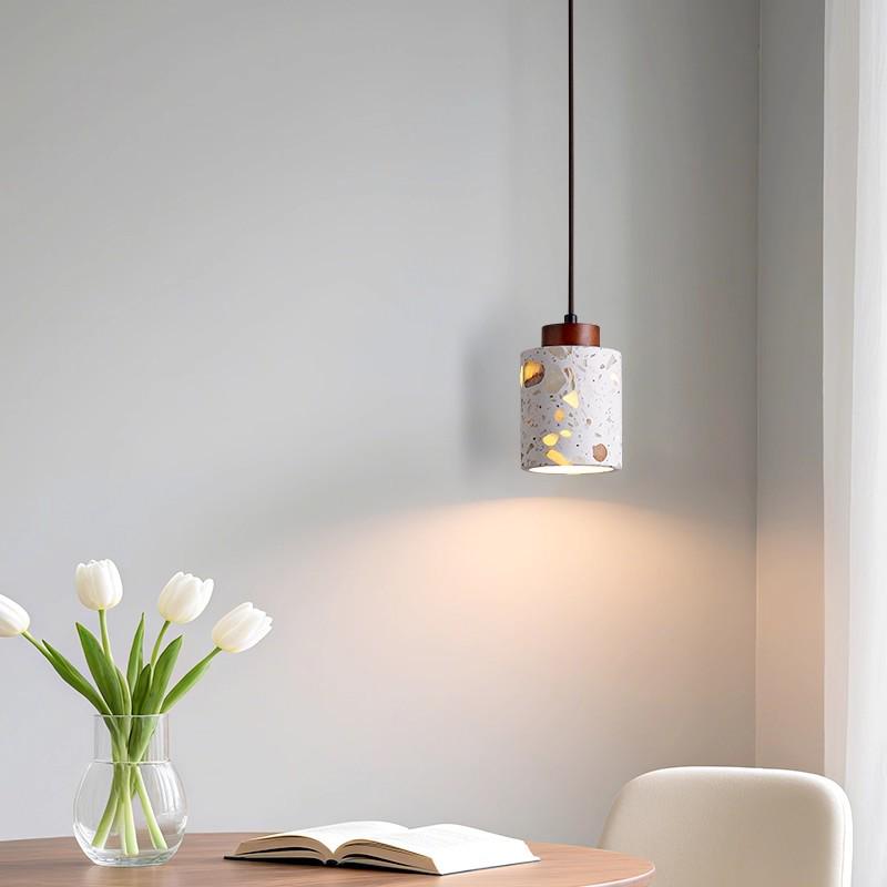 Terrazzo Creme Nachttisch-Pendelleuchte - Moderner Stil für Hauptschlafzimmer, Wohnzimmer, Bar, Treppenhaus oder Eingangsbereich.