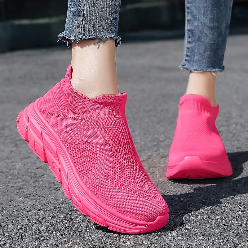 Hot Sale Fashion Running Sneakers for Men Women Breathable Socks Shoes Trainers Men Slip-on Lightweight Sports Shoes Big Size 46