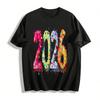 2026 New Year Theme Splash Color Dot Print Casual Top Pure Cotton T-shirt