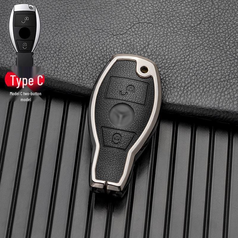 Compatible with Mercedes-Benz GLA, GLC, V-Class, A-Class, and C-Class 2018-2019 Models, This Two/three-button Full-cover Metal Key Case.