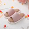 Japanese linen slippers female silent indoor couple home soft bottom non-slip breathable four-season slippers home men