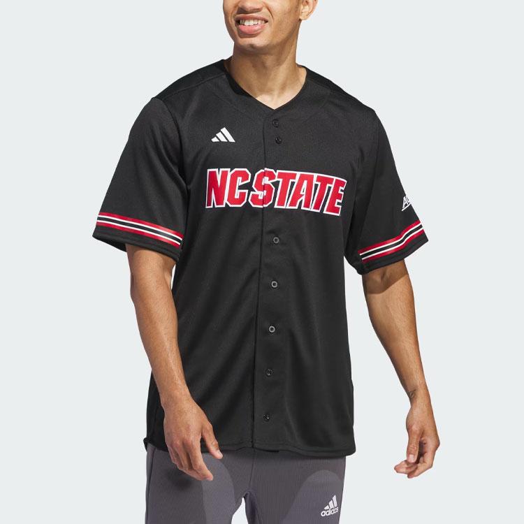 adidas NC State Baseball Jersey Black Men Streetwear IN2010