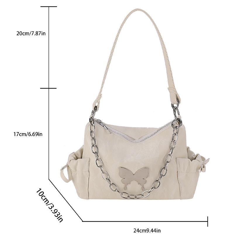 PU Material Four Seasons General Fashion All-match Small Backpack Chain Bow Solid Color Casual Dating Party Work