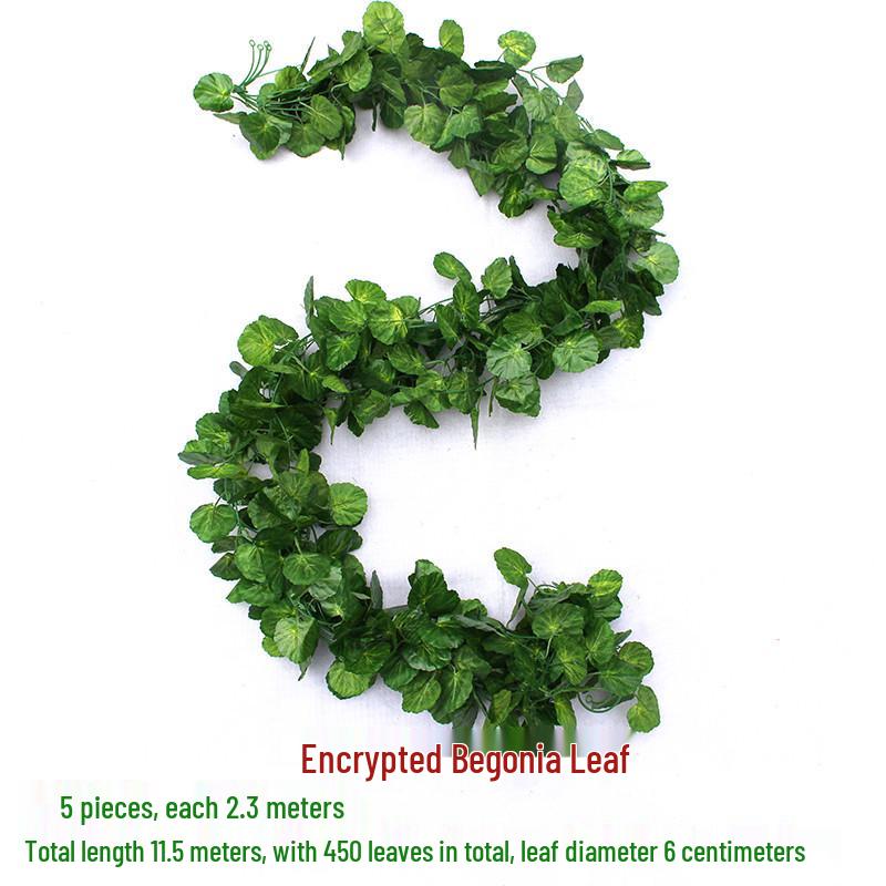 Efeutute Weinblätter Künstliche Deckenranke mit Rattan und Grünem Laub