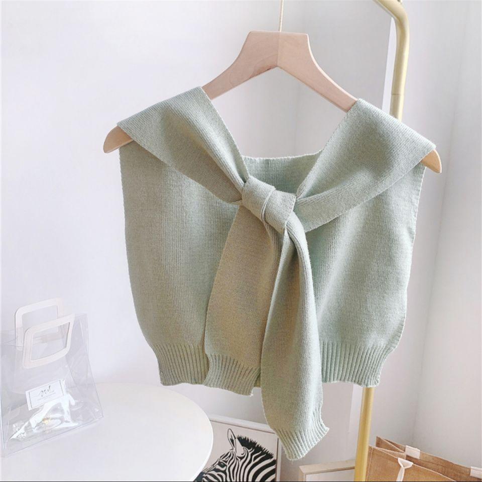 Shawl White Fake Collar Women Detachable Collars Warm Stripe Shoulder Wrap Knit False Collar Scarf Neckline Neckband Faux Col