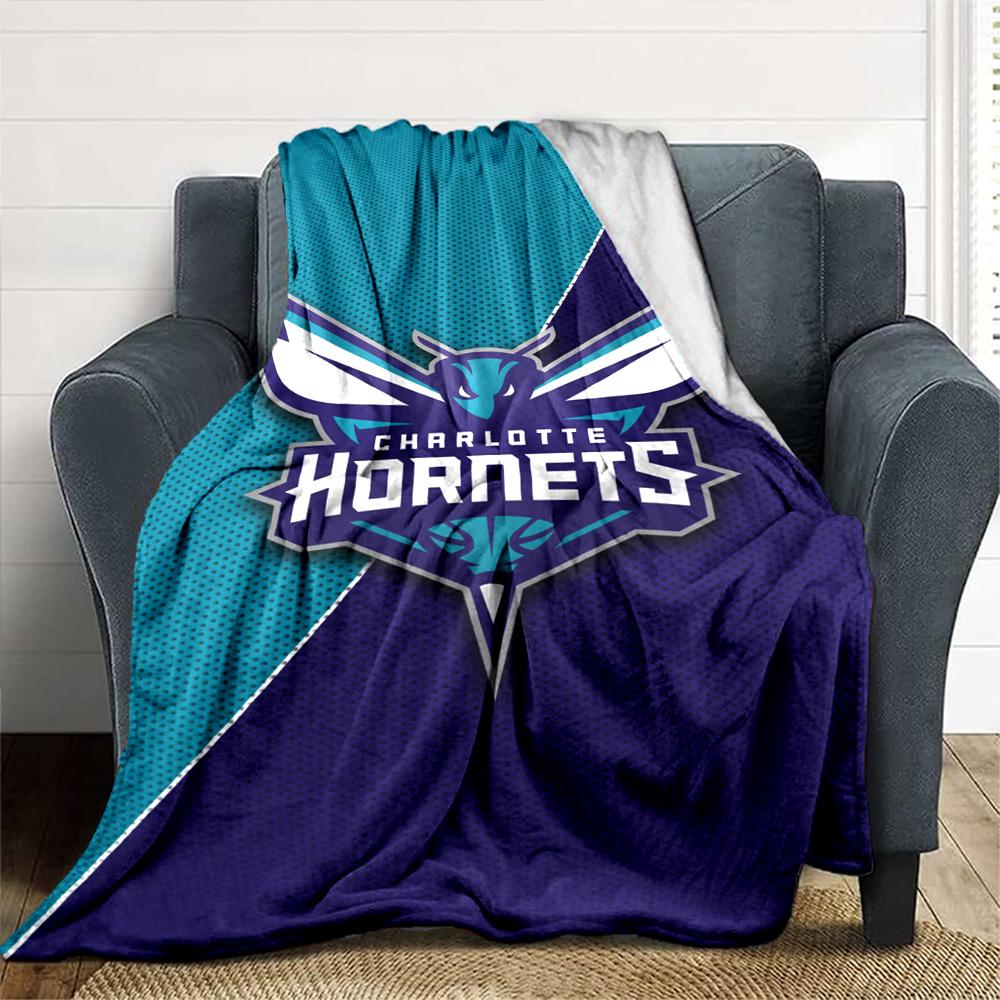 Charlotte Hornets Print Flannel Blanket High Quality Warm Comfortable Cover for All Seasons Perfect for Gifts Home Decor