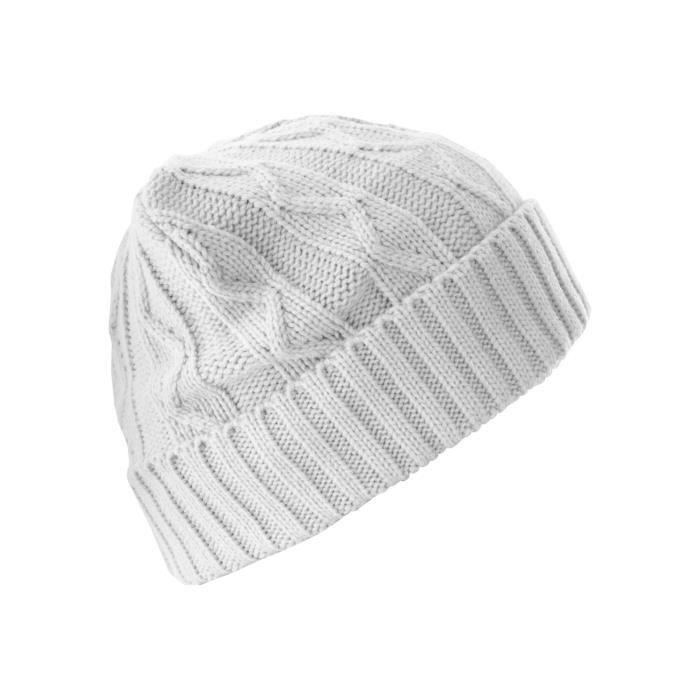 Bonnet - MSTRDS - Cable Flap - Blanc - 100% Polyacryl - Doublé En Polaire