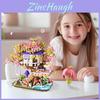 Flower House Girl Scene Assembly Building Block Model Toys For Children