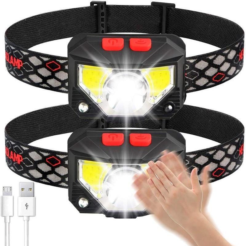 Hands-free LED Headlamp Motion Sensor Head Lamp Light LED Headlight ...