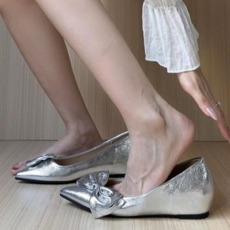 Bow Flats Women Shoes Pointed Toe Loafers Shoes Autumn Fashion Walking Running Sport Cozy Woman Sneakers 2025 Trend Lady Zapatos