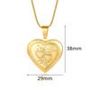 Romantic Heart Locket Photo Frame Pendant Gold Color Stainless Steel Snake Bone Chain Memorial Necklace For Women Jewelry Gift