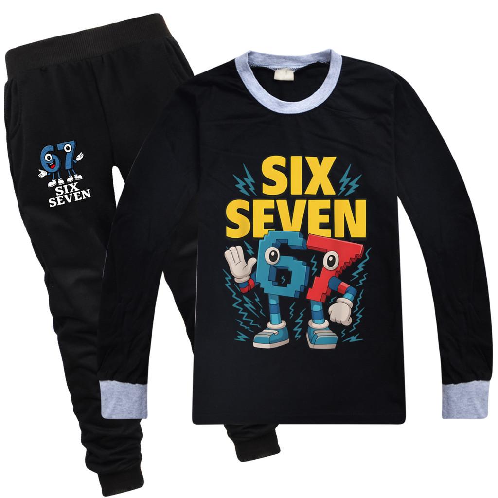 5260 Kinder Jungen Mädchen Steal a Brainrot 67 Print T-Shirt Hose Kleidung Set