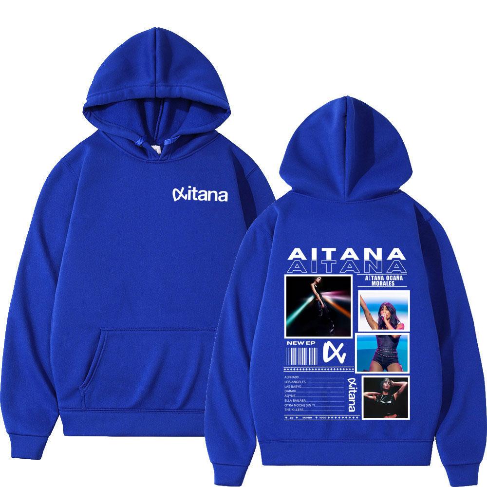 

Singer Aitanas Ocana Fashion Print Sweatshirt Men Women Aesthetic Casual Pullover Fashion Casual Sportswear for Autumn Winter M синій