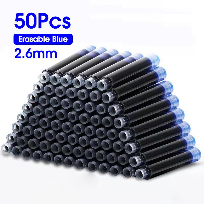 50 Piezas Cartuchos de Tinta para Pluma Estilográfica Recargas Botella 4 Colores Desechables Diámetro 3.4mm 2.6mm Suministros de Papelería para Escuela Oficina CW-159
