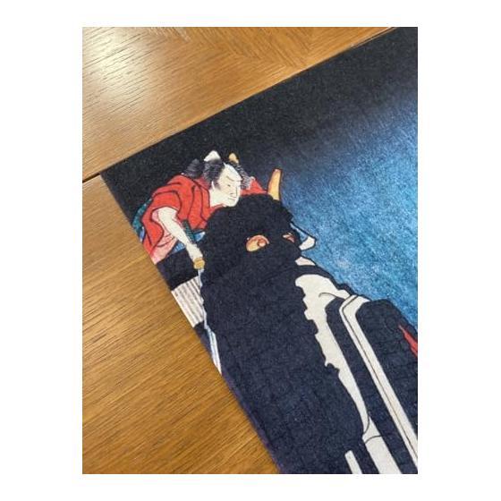 Ukiyo-e Tenugui: "The Duel at Ryrykaku" by Utagawa Kuniyoshi - Printed with Reactive Dyes on Premium Tokka Cotton 100% - Japan