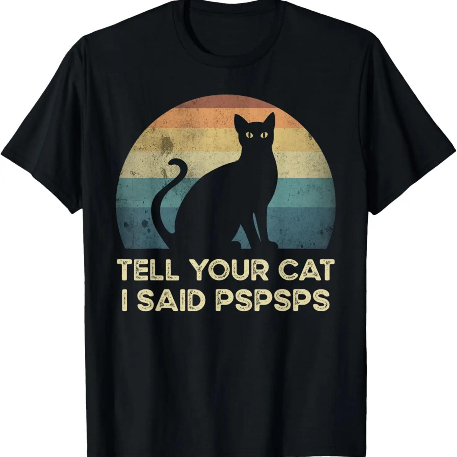 

Funny Cat Retro Vintage T-Shirt S чёрный