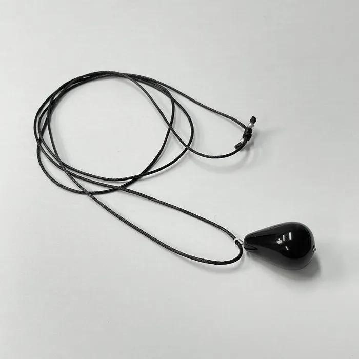 925 Simple Onyx Long Necklace