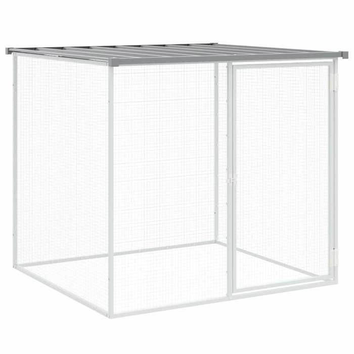 VidaXL Chicken Coop with Light Grey Roof 103x98x90 Cm Galvanized Steel, Chicken Coop, Chicken Run, Chicken Coop with Run, 172338