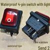 4-Pin Push Button with Light: Waterproof Power Switch for Electric Noodle Machine, Steaming Cabinet, and Fryer Oven - Free Shipping