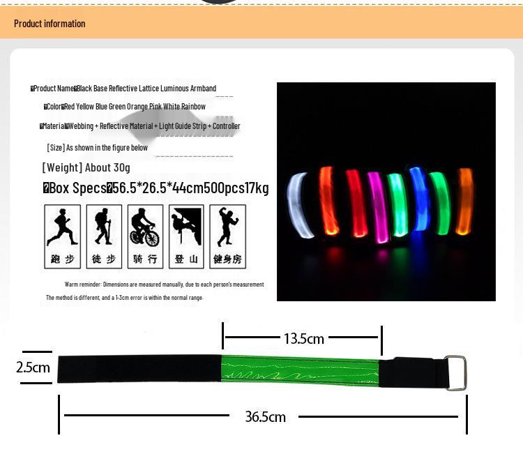 LED Illuminated Armbands & Reflective Wristbands for Night Running and Outdoor Sports